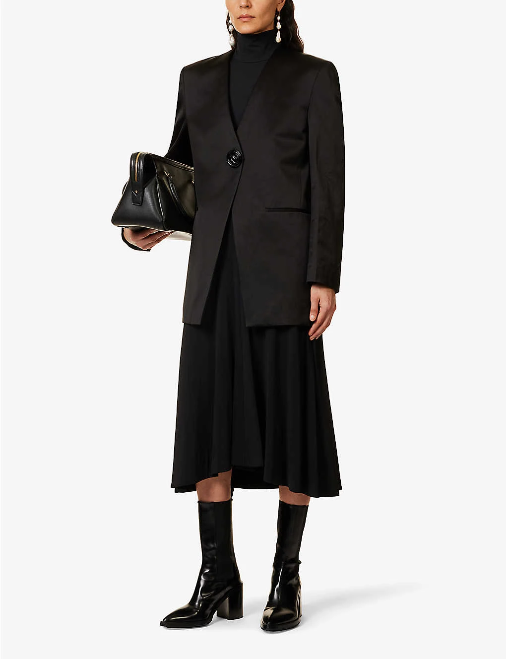 Jil Sander Flared-hem Asymmetric Stretch-woven Midi Skirt 4 Jil Sander Flared-hem Asymmetric Stretch-woven Midi Skirt - Image 2