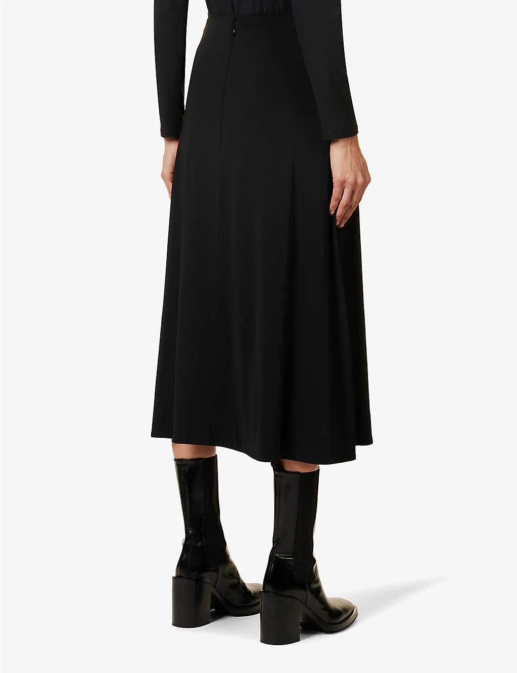Jil Sander Flared-hem Asymmetric Stretch-woven Midi Skirt 6 Jil Sander Flared-hem Asymmetric Stretch-woven Midi Skirt - Image 4