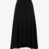 Jil Sander Flared-hem Asymmetric Stretch-woven Midi Skirt 1 Jil Sander Flared-hem Asymmetric Stretch-woven Midi Skirt -Whistles Store R04092791 BLACK M