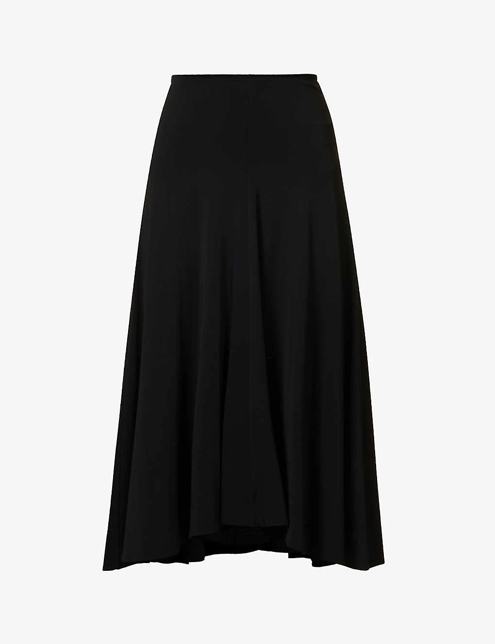 Jil Sander Flared-hem Asymmetric Stretch-woven Midi Skirt 3 Jil Sander Flared-hem Asymmetric Stretch-woven Midi Skirt