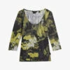 Ted Baker Scoop-neck Printed Woven Top