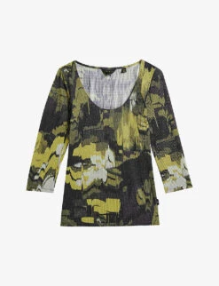 Ted Baker Scoop-neck Printed Woven Top