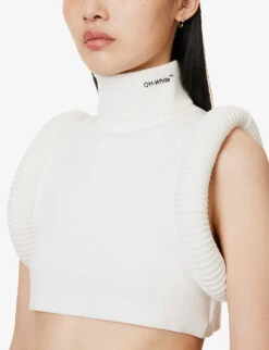 Rowing Brand-print Stretch-knit Top -Whistles Store R04093973 WHITEBLACK ALT04