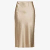 Joseph Isaak High-rise Silk-satin Midi Skirt -Whistles Store R04095183 PEWTER M