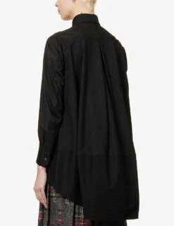 Classic Piqué-texture Cotton Shirt -Whistles Store R04099428 BLACK ALT03