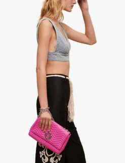 Maje Rhinestones-embellished Denim Bra Top -Whistles Store R04101536 BLEUS ALT02