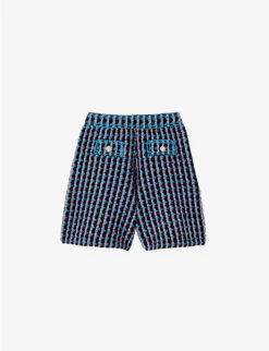 Sandro Checked Stretch-tweed Shorts
