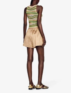 Sandro Crochet-pattern Woven Top -Whistles Store R04102453 VERTS ALT03