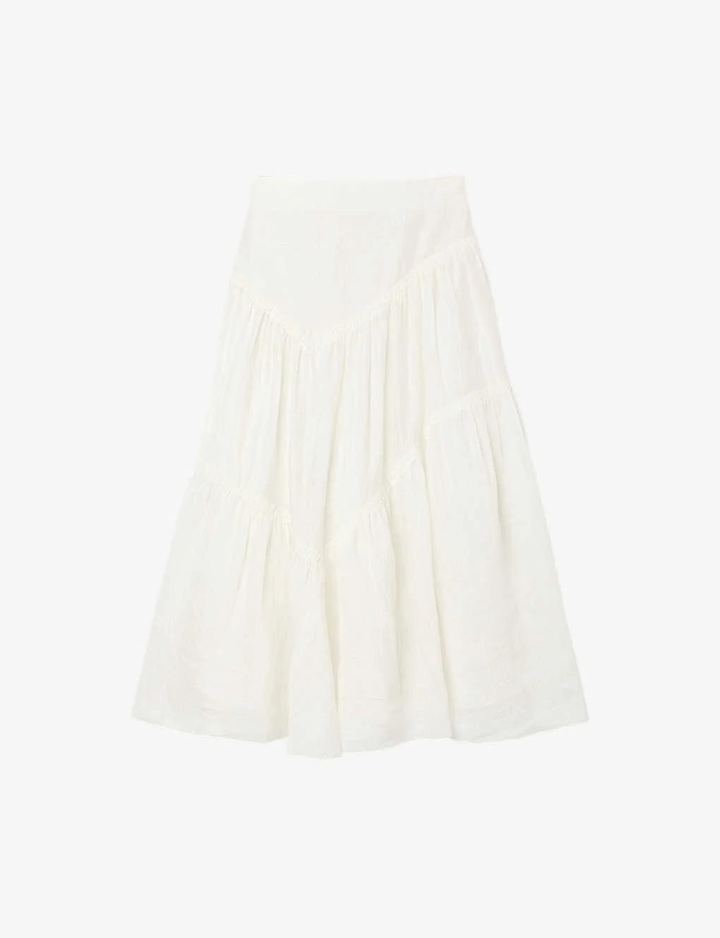 Sandro Christina Tiered-panel Linen-blend Maxi Skirt 3 Sandro Christina Tiered-panel Linen-blend Maxi Skirt