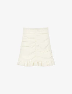 Sandro Gathered Stretch-woven Mini Skirt