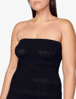 Sandro Fringed-bustier Woven Maxi Dress -Whistles Store R04102678 NOIRGRIS ALT04