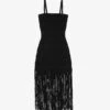 Sandro Fringed-bustier Woven Maxi Dress -Whistles Store R04102678 NOIRGRIS M
