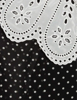 CLAUDIE PIERLOT Embroidered Collar Polka-dot Woven Blouse -Whistles Store R04103277 DIVERS ALT04