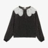 CLAUDIE PIERLOT Embroidered Collar Polka-dot Woven Blouse