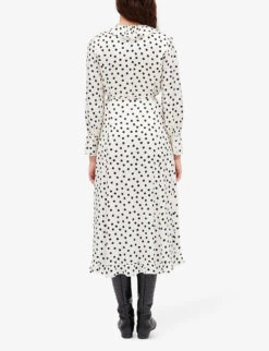 CLAUDIE PIERLOT Polka-dot Ruffled Woven Midi Dress -Whistles Store R04103288 DIVERS ALT03