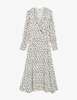 CLAUDIE PIERLOT Polka-dot Ruffled Woven Midi Dress