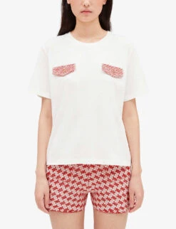 CLAUDIE PIERLOT Patch-pocket Cotton T-shirt -Whistles Store R04103292 NATURELS ALT02