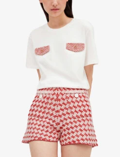 CLAUDIE PIERLOT Houndstooth-print Tweed Knitted Shorts -Whistles Store R04103324 DIVERS ALT04