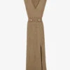CLAUDIE PIERLOT Shoulder Epaulette Stretch Rib-knit Maxi Dress -Whistles Store R04103364 NATURELS M