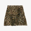 CLAUDIE PIERLOT Sisterleo Leopard-print Gathered-effect Cotton Mini Skirt -Whistles Store R04103390 DIVERS M