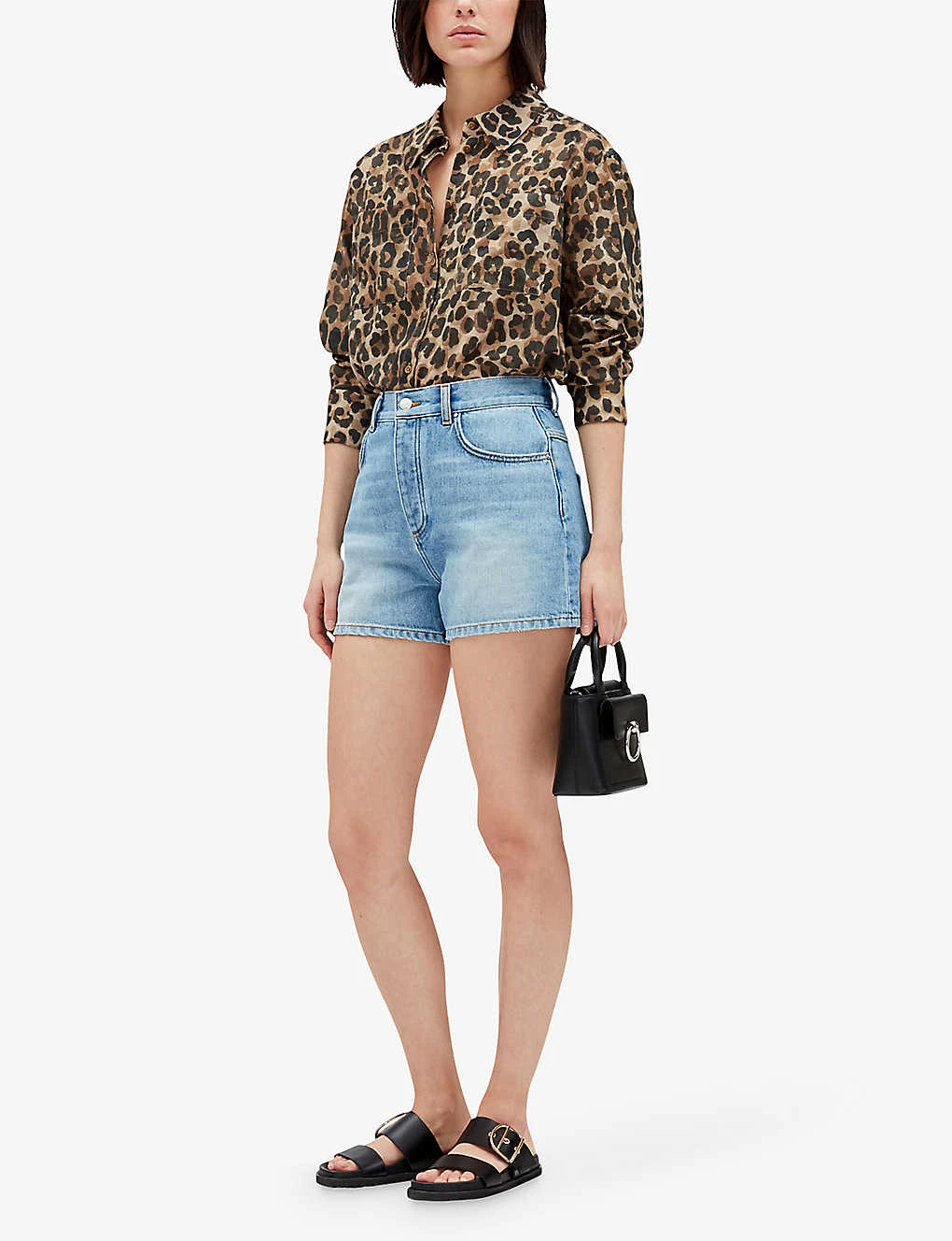 CLAUDIE PIERLOT Earthblue Mid-rise Five-pocket Denim Shorts 4 CLAUDIE PIERLOT Earthblue Mid-rise Five-pocket Denim Shorts - Image 2
