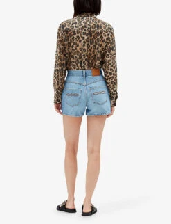 CLAUDIE PIERLOT Earthblue Mid-rise Five-pocket Denim Shorts 11 CLAUDIE PIERLOT Earthblue Mid-rise Five-pocket Denim Shorts -Whistles Store R04103410 DENIMJEAN ALT03