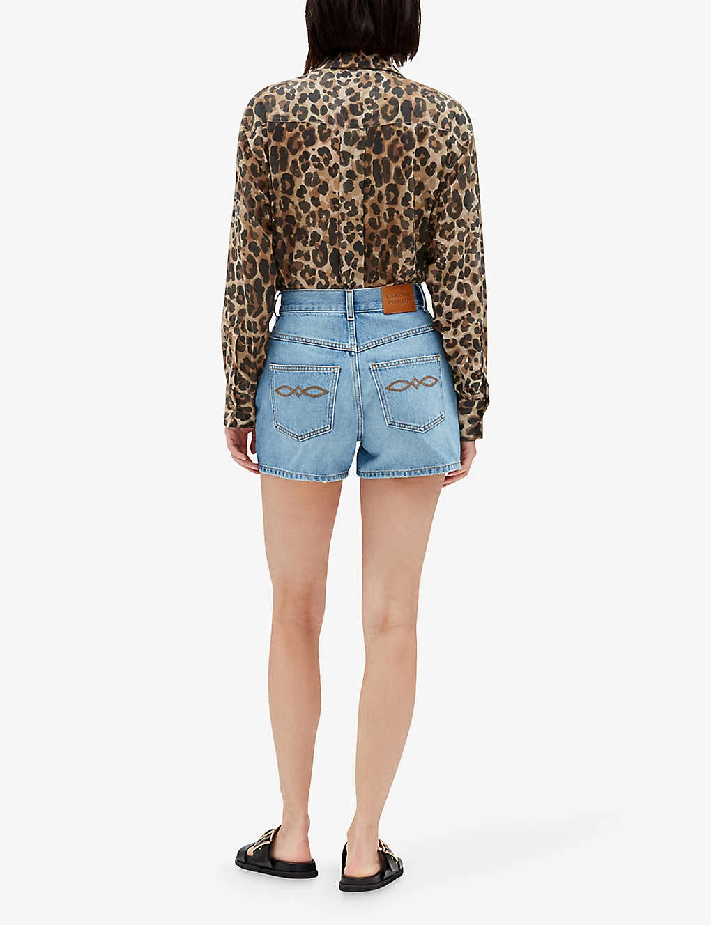CLAUDIE PIERLOT Earthblue Mid-rise Five-pocket Denim Shorts 6 CLAUDIE PIERLOT Earthblue Mid-rise Five-pocket Denim Shorts - Image 4
