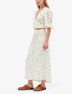 CLAUDIE PIERLOT Mimosa Floral-print Woven Midi Skirt -Whistles Store R04103458 DIVERS ALT04