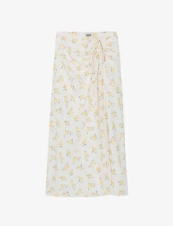 CLAUDIE PIERLOT Mimosa Floral-print Woven Midi Skirt