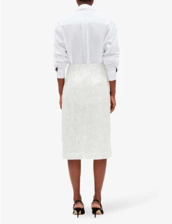 CLAUDIE PIERLOT Sequin Embellished Stretch-polyester Midi Skirt -Whistles Store R04103505 NATURELS ALT03