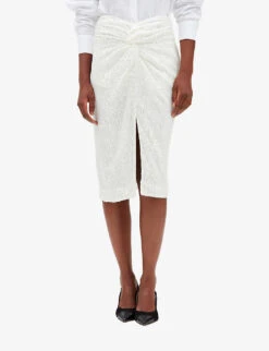 CLAUDIE PIERLOT Sequin Embellished Stretch-polyester Midi Skirt -Whistles Store R04103505 NATURELS ALT04