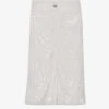 CLAUDIE PIERLOT Sequin Embellished Stretch-polyester Midi Skirt -Whistles Store R04103505 NATURELS M