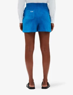 CLAUDIE PIERLOT Logo-embroidered Cotton-blend Shorts 10 CLAUDIE PIERLOT Logo-embroidered Cotton-blend Shorts -Whistles Store R04103540 BLEUS ALT03