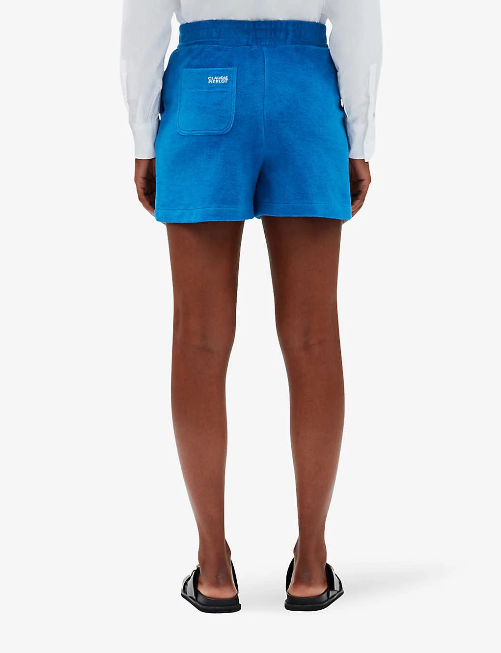 CLAUDIE PIERLOT Logo-embroidered Cotton-blend Shorts 6 CLAUDIE PIERLOT Logo-embroidered Cotton-blend Shorts - Image 4