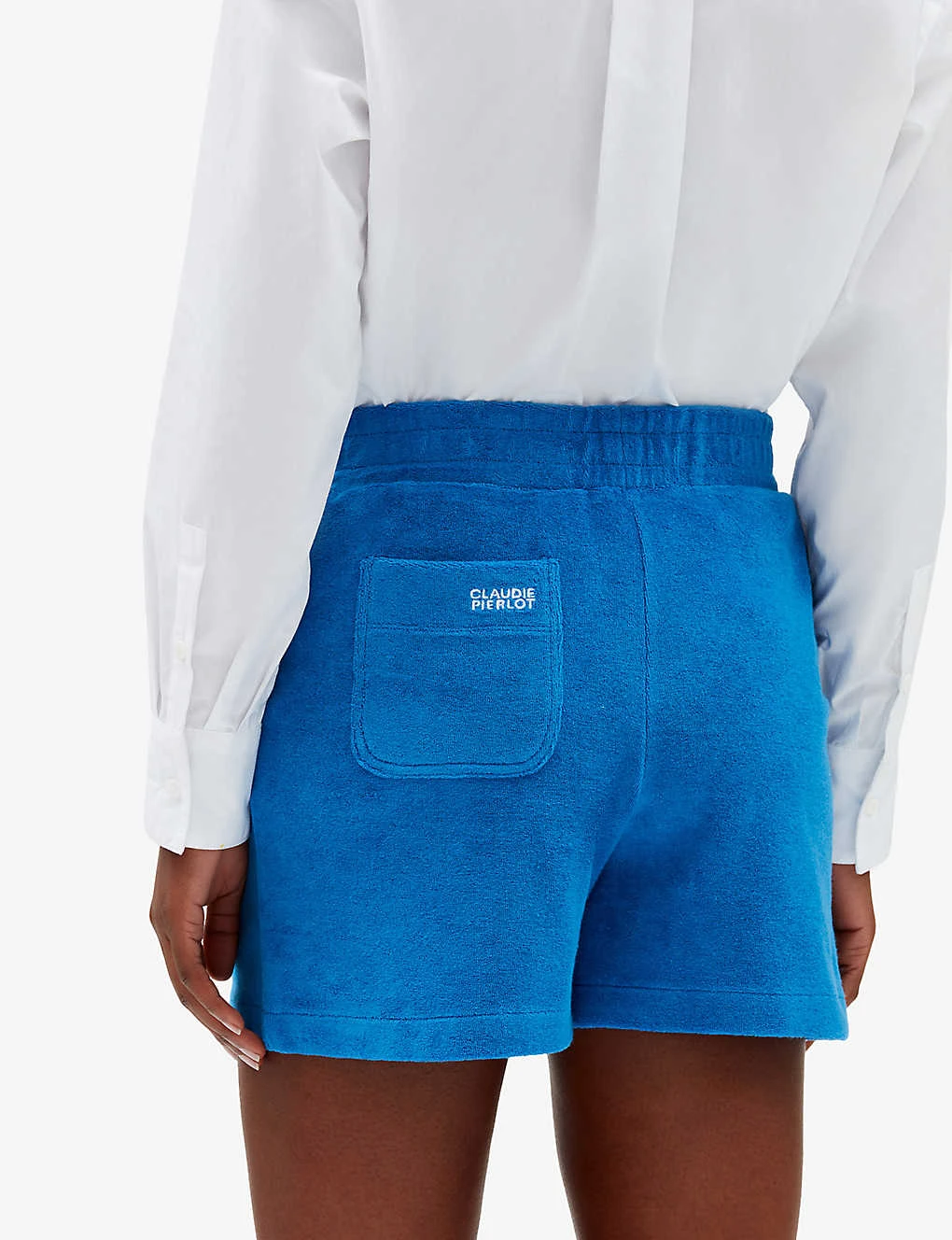 CLAUDIE PIERLOT Logo-embroidered Cotton-blend Shorts 7 CLAUDIE PIERLOT Logo-embroidered Cotton-blend Shorts - Image 5