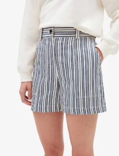 CLAUDIE PIERLOT Evy Striped Cotton Shorts -Whistles Store R04104028 DIVERS ALT04