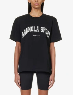 Core Relaxed-fit Cotton-jersey T-shirt -Whistles Store R04104631 BLACK ALT02