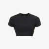 Fitted Cropped Stretch-woven T-shirt 1 Fitted Cropped Stretch-woven T-shirt -Whistles Store R04104649 BLACK M