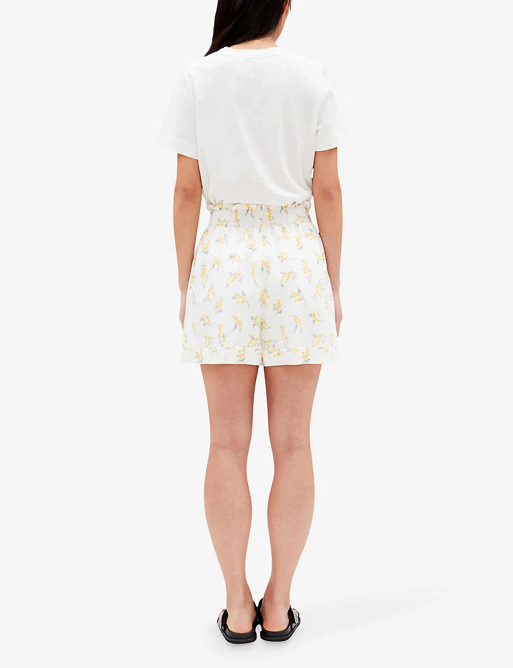CLAUDIE PIERLOT Eita Mimosa-print Elasticated-waist Linen-blend Shorts 6 CLAUDIE PIERLOT Eita Mimosa-print Elasticated-waist Linen-blend Shorts - Image 4