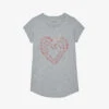 Zadig & Voltaire Skinny Heart Crystal-embellished Graphic-print Cotton-jersey T-shirt