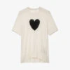 Zadig & Voltaire Ida Heart-motif Cashmere T-shirt 2 Zadig & Voltaire Ida Heart-motif Cashmere T-shirt -Whistles Store R04105494 SUGAR M