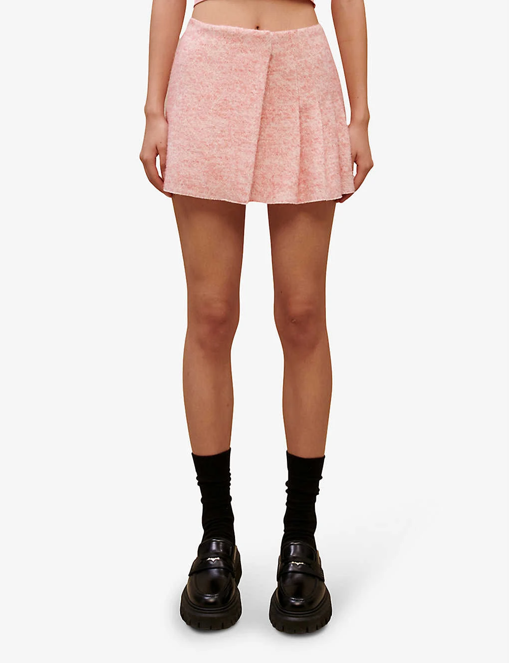 Maje Janello Pleated Mid-rise Tweed Mini Skirt 5 Maje Janello Pleated Mid-rise Tweed Mini Skirt - Image 3