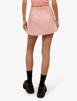 Maje Janello Pleated Mid-rise Tweed Mini Skirt 10 Maje Janello Pleated Mid-rise Tweed Mini Skirt -Whistles Store R04106236 ROSES ALT03