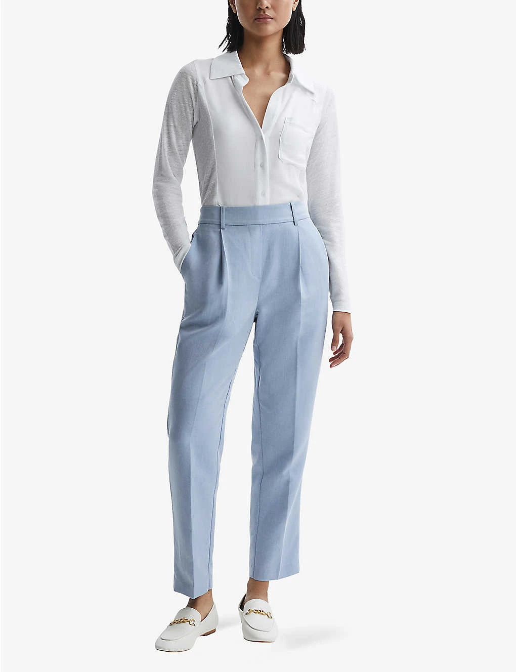 Reiss Phillipa Semi-sheer Sleeve Linen Shirt 4 Reiss Phillipa Semi-sheer Sleeve Linen Shirt - Image 2