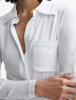 Reiss Phillipa Semi-sheer Sleeve Linen Shirt 11 Reiss Phillipa Semi-sheer Sleeve Linen Shirt -Whistles Store R04107023 WHITE ALT04
