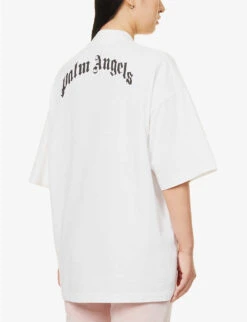 Palm Angels Bear-print Cotton-jersey T-shirt -Whistles Store R04107185 WHITEBROWN ALT03