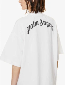 Palm Angels Bear-print Cotton-jersey T-shirt -Whistles Store R04107185 WHITEBROWN ALT05