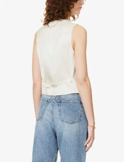 Vita Button-up Wool Top -Whistles Store R04109117 OFFWHITE ALT03