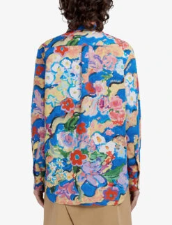 Marni Graphic-print Cotton Shirt -Whistles Store R04110528 COBALT ALT03