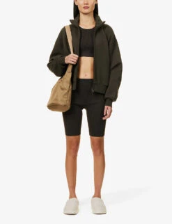 ESSENTIALS Logo-tab Ribbed Woven Shorts -Whistles Store R04111040 OFFBLACK ALT01